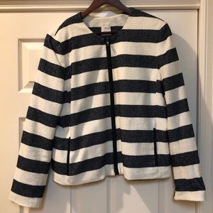 GAP navy and cream striped blazer